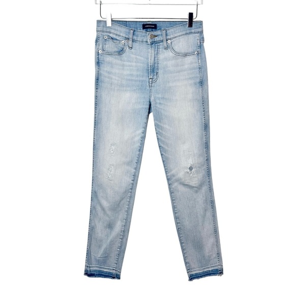 J. Crew Vintage Straight Eco Jean In Light Destroyed Vintage Wash Sz 27 Tall - Picture 1 of 12